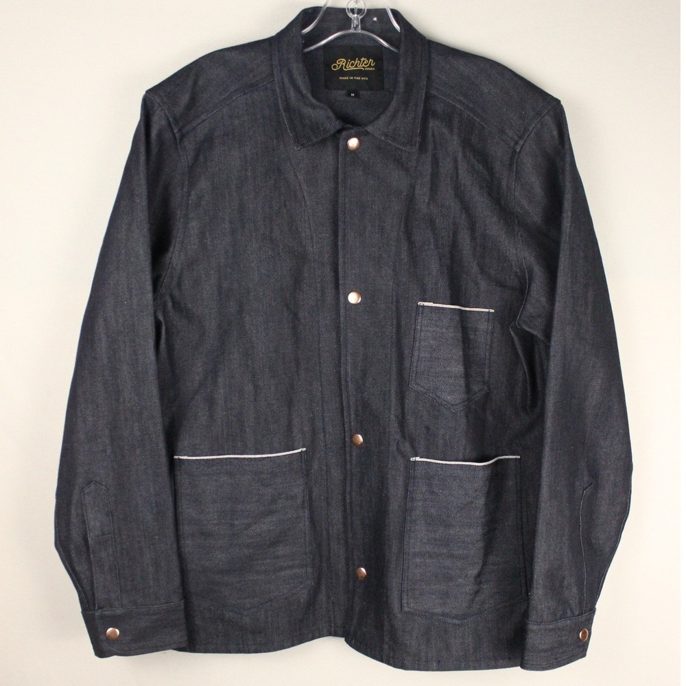 Richter Goods Indigo Chore Coat Western Yoke USA Made Workwear Jacket M